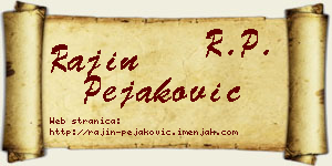 Rajin Pejaković vizit kartica